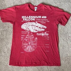 Star Wars Unisex Red Millennium Falcon Tee